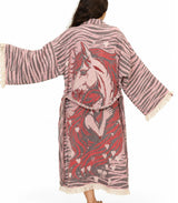 Horse Love Jacquard Cotton Kimono Robe