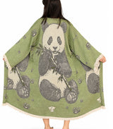 Panda Garden Jacquard Cotton Kimono Robe