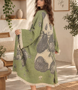 Panda Garden Jacquard Cotton Kimono Robe