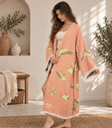 Flying Cranes Jacquard Cotton Kimono Robe