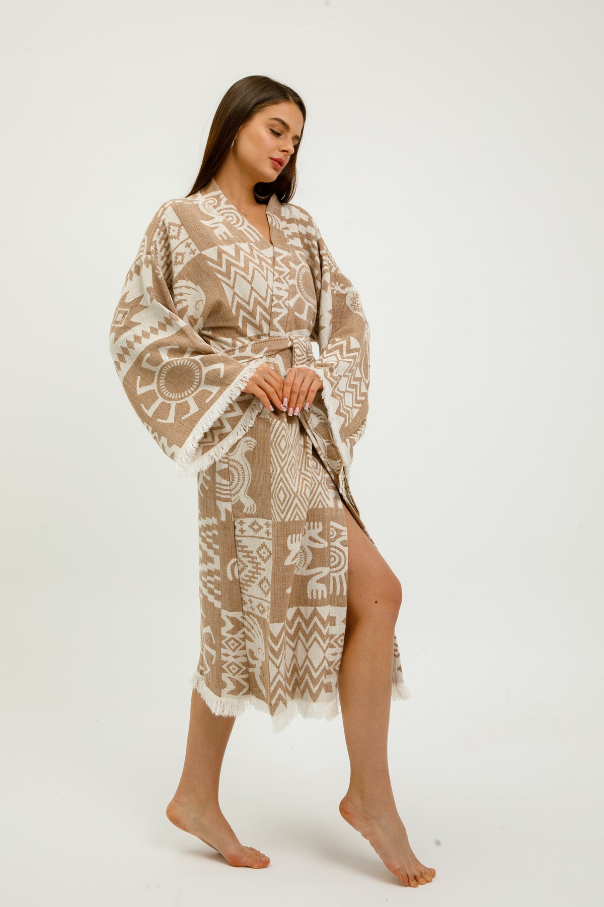 Heritage Jacquard 100% Cotton Kimono Robe