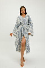 Heritage Jacquard 100% Cotton Kimono Robe