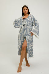 Heritage Jacquard 100% Cotton Kimono Robe