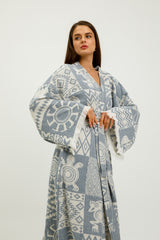 Heritage Jacquard 100% Cotton Kimono Robe