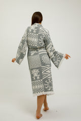 Heritage Jacquard 100% Cotton Kimono Robe