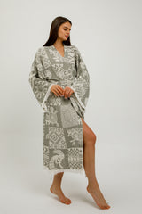 Heritage Jacquard 100% Cotton Kimono Robe