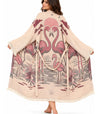 Flamingo Love Jacquard Cotton Kimono Robe