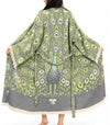 Royal Peacock Jacquard Cotton Kimono Robe