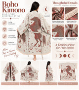 Wild Horse Jacquard Cotton Kimono Robe