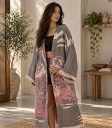 Flamingo Love Jacquard Cotton Kimono Robe