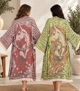 Horse Love Jacquard Cotton Kimono Robe