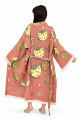 Dice Jacquard Cotton Kimono Robe