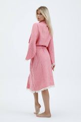 Striped Jacquard 100% Cotton Kimono Robe for Women