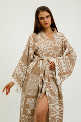 Heritage Jacquard 100% Cotton Kimono Robe