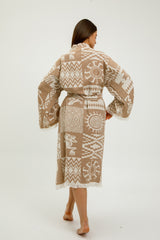 Heritage Jacquard 100% Cotton Kimono Robe