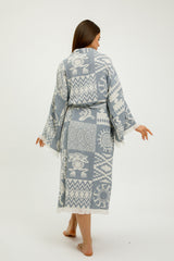 Heritage Jacquard 100% Cotton Kimono Robe
