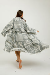 Heritage Jacquard 100% Cotton Kimono Robe