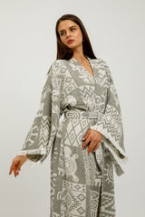 Heritage Jacquard 100% Cotton Kimono Robe