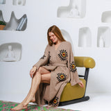 Hand Block Printed Evil Eye Cotton Muslin Kimono Robe